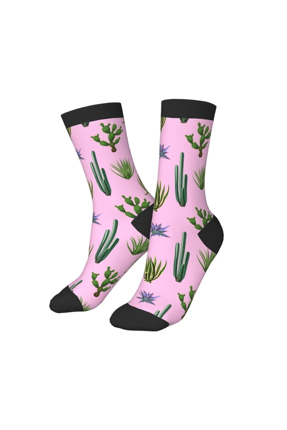 Kids Girls Boys Socks - Cactus aloe vera Comfort Breathable Crew Socks for Boys Girls Kids, Soft Athletic Running Socks for Boys Socks 6-10 Years Old