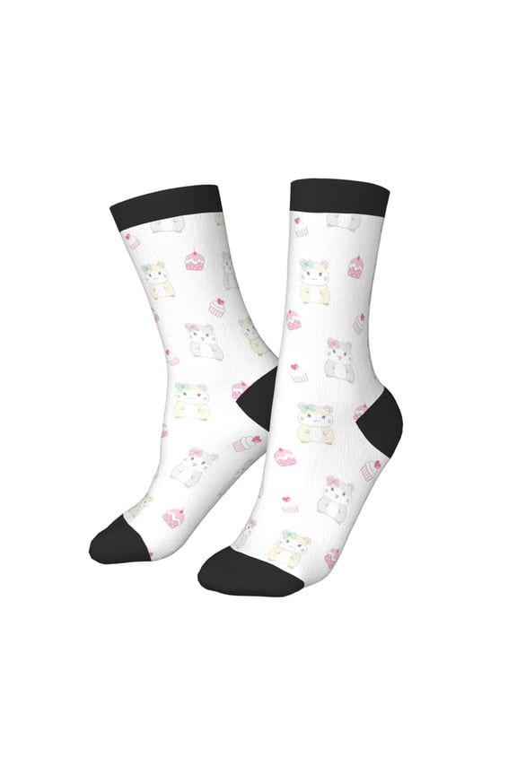 Kids Girls Boys Socks - Cartoon Cute Hamster Cake Comfort Breathable Crew Socks for Boys Girls Kids, Soft Athletic Running Socks for Boys Socks 6-10 Years Old