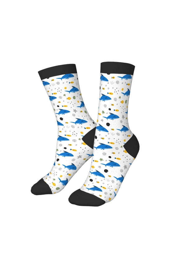 Kids Girls Boys Socks - Cartoon Cute Shark Comfort Breathable Crew Socks for Boys Girls Kids, Soft Athletic Running Socks for Boys Socks 6-10 Years Old