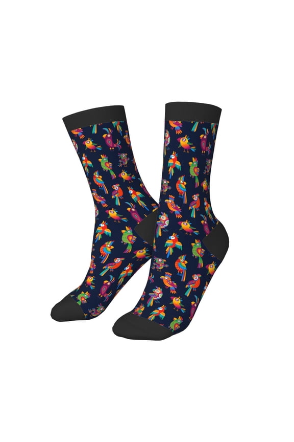 Kids Girls Boys Socks - Colorful Birds Comfort Breathable Crew Socks for Boys Girls Kids, Soft Athletic Running Socks for Boys Socks 6-10 Years Old