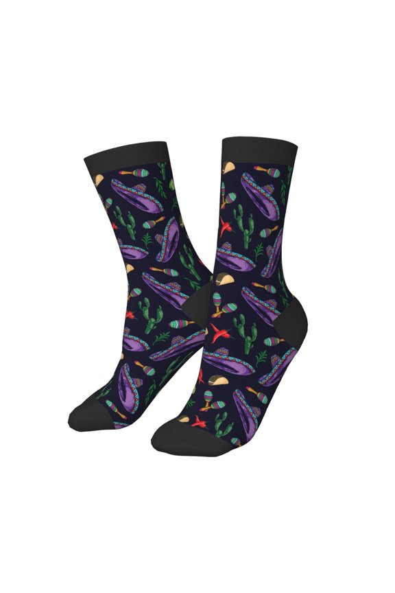 Kids Girls Boys Socks - Colorful Vintage Cactuses Comfort Breathable Crew Socks for Boys Girls Kids, Soft Athletic Running Socks for Boys Socks 6-10 Years Old