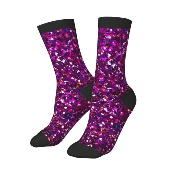Kids Girls Boys Socks - Colourful Glitter Comfort Breathable Crew Socks for Boys Girls Kids, Soft Athletic Running Socks for Boys Socks 6-10 Years Old