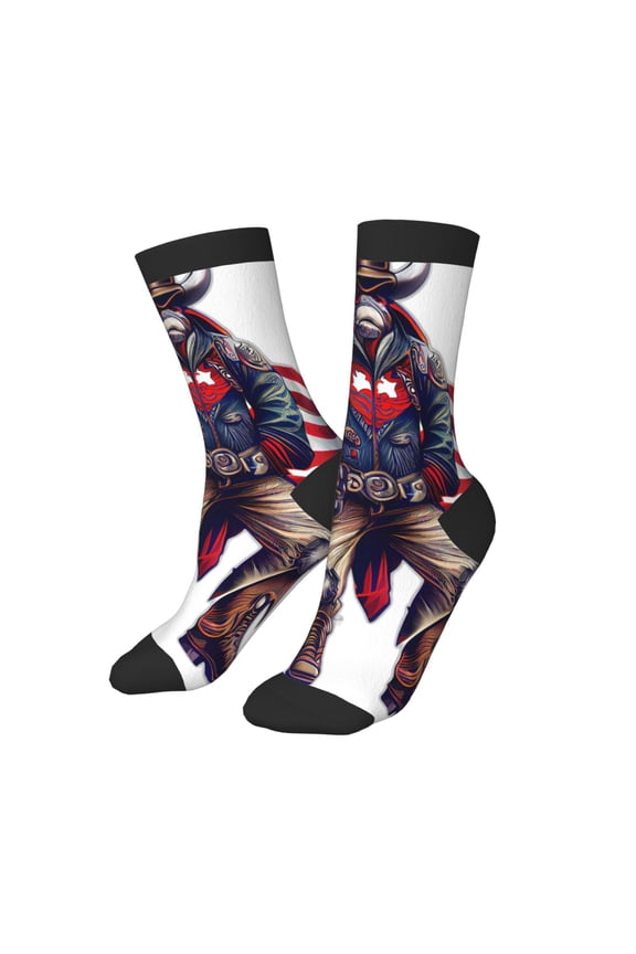 Kids Girls Boys Socks - Cool Patriotic Buffalo Cowboy Comfort Breathable Crew Socks for Boys Girls Kids, Soft Athletic Running Socks for Boys Socks 6-10 Years Old