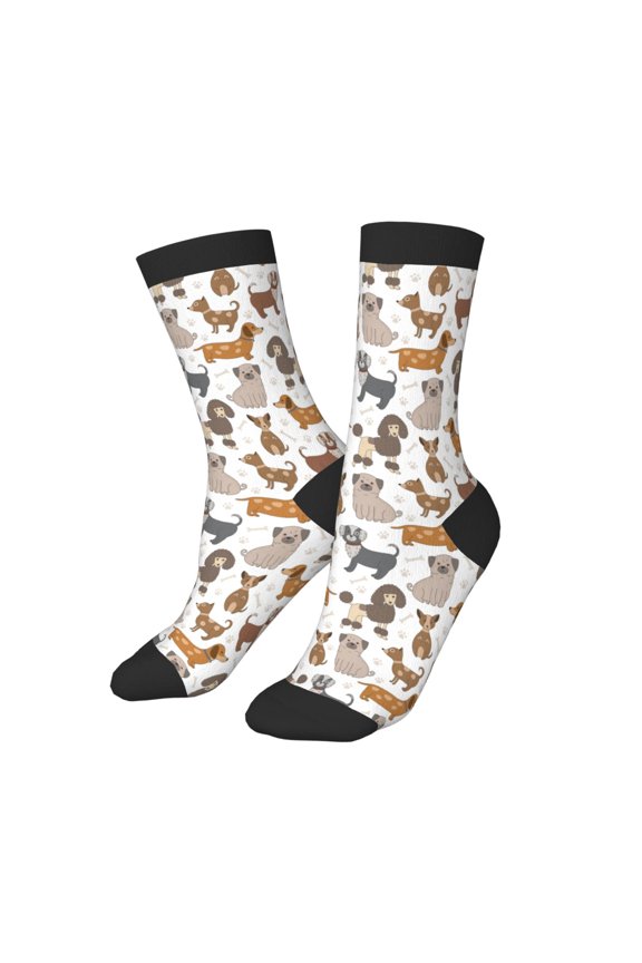 Kids Girls Boys Socks - Cute Footprints Dog Comfort Breathable Crew Socks for Boys Girls Kids, Soft Athletic Running Socks for Boys Socks 6-10 Years Old