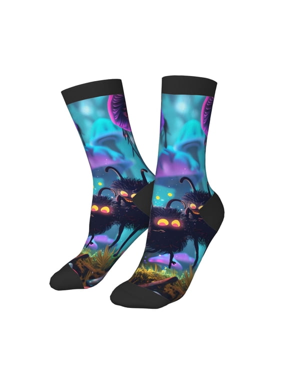 Kids Girls Boys Socks - Cute Fuzzy Fantasy Creatures Comfort Breathable Crew Socks for Boys Girls Kids, Soft Athletic Running Socks for Boys Socks 6-10 Years Old