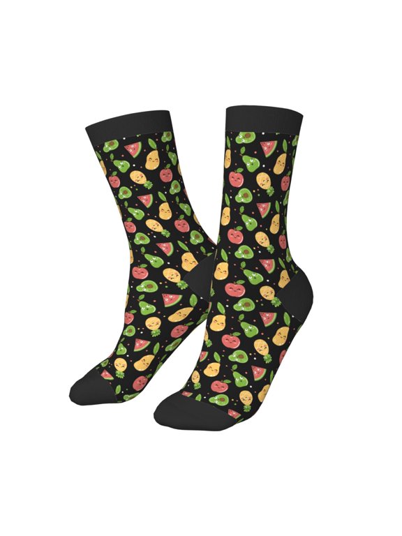 Kids Girls Boys Socks - Cute Pear Mango Watermelon Pineapple Comfort Breathable Crew Socks for Boys Girls Kids, Soft Athletic Running Socks for Boys Socks 6-10 Years Old