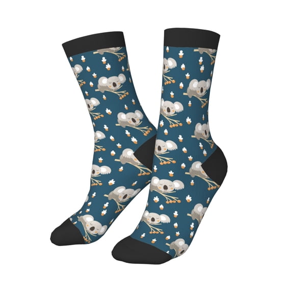 Kids Girls Boys Socks - Cute Sleeping Koala Comfort Breathable Crew Socks for Boys Girls Kids, Soft Athletic Running Socks for Boys Socks 6-10 Years Old