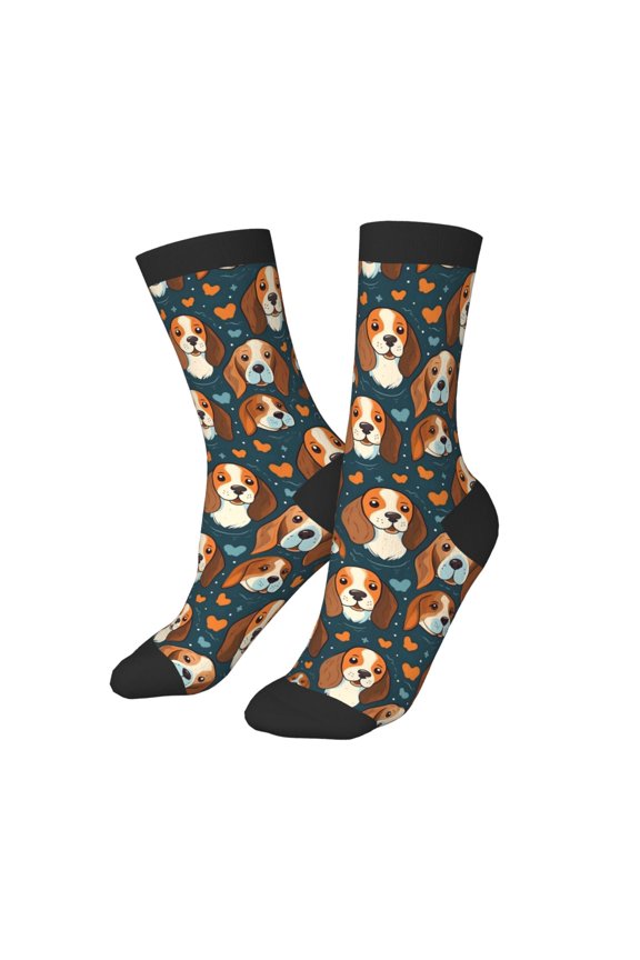 Kids Girls Boys Socks - Cute puppy G Comfort Breathable Crew Socks for Boys Girls Kids, Soft Athletic Running Socks for Boys Socks 6-10 Years Old