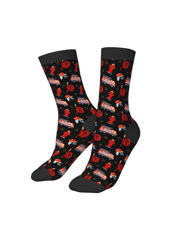 Kids Girls Boys Socks - Fire Fighting Comfort Breathable Crew Socks for Boys Girls Kids, Soft Athletic Running Socks for Boys Socks 6-10 Years Old