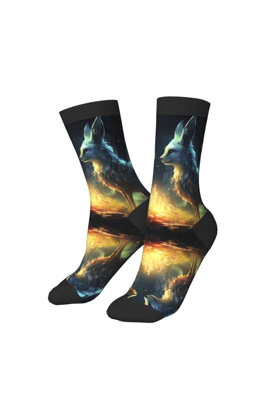 Kids Girls Boys Socks - Firefly Forest Fox Comfort Breathable Crew Socks for Boys Girls Kids, Soft Athletic Running Socks for Boys Socks 6-10 Years Old