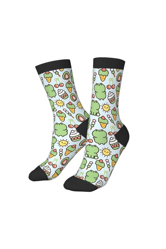 Kids Girls Boys Socks - Frog With Sweet Comfort Breathable Crew Socks for Boys Girls Kids, Soft Athletic Running Socks for Boys Socks 6-10 Years Old