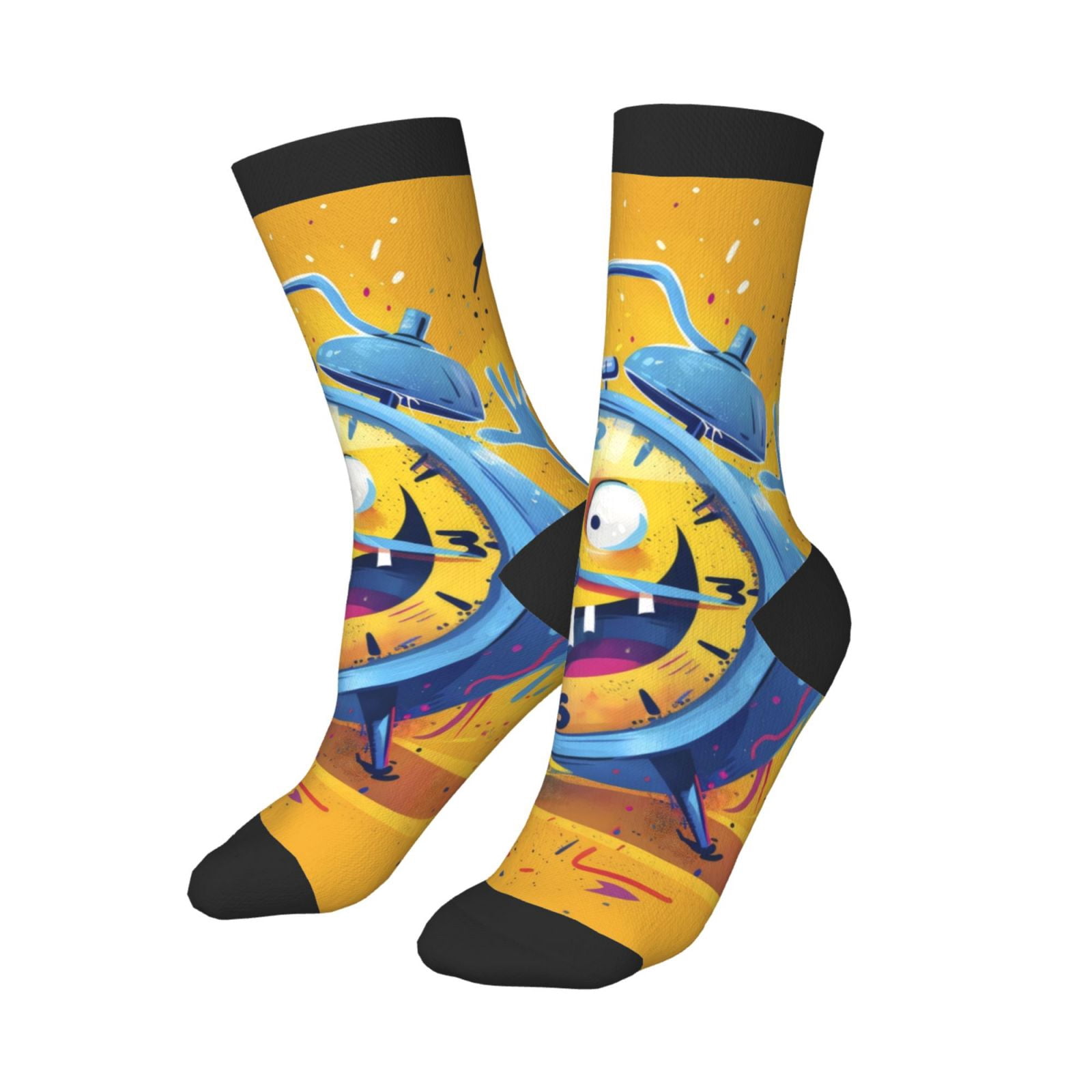Kids Girls Boys Socks - Funny Alarm Clock Illustration Comfort ...