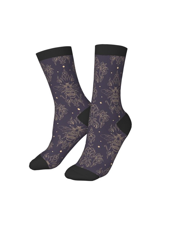 Kids Girls Boys Socks - Golden Bumblebee Comfort Breathable Crew Socks for Boys Girls Kids, Soft Athletic Running Socks for Boys Socks 6-10 Years Old