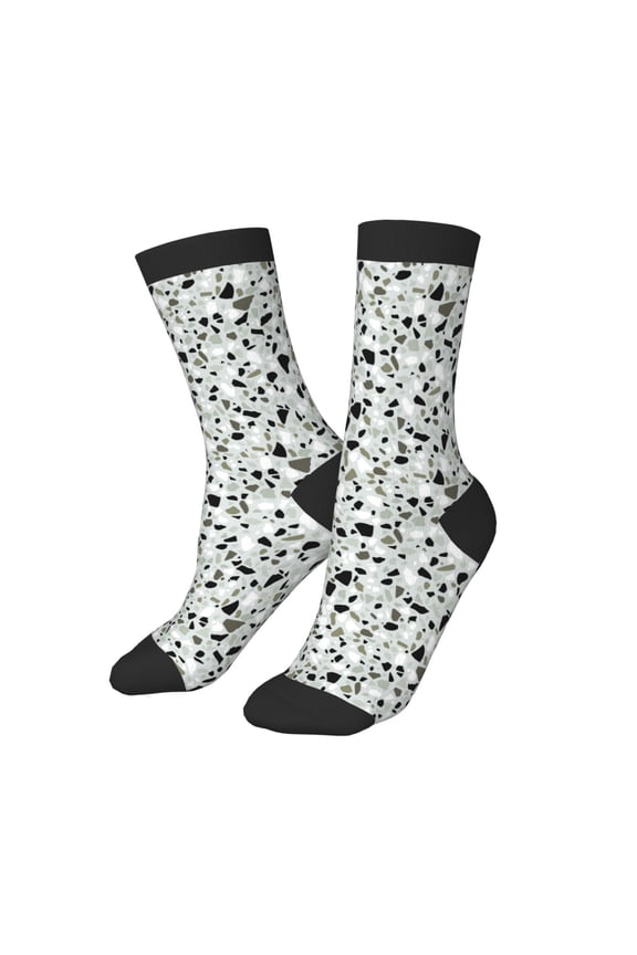 Kids Girls Boys Socks - Gray Marble pattern Comfort Breathable Crew Socks for Boys Girls Kids, Soft Athletic Running Socks for Boys Socks 6-10 Years Old
