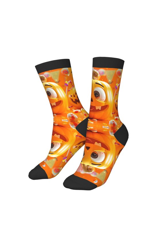 Kids Girls Boys Socks - Halloween Cute Cartoon Pumpkin j Comfort Breathable Crew Socks for Boys Girls Kids, Soft Athletic Running Socks for Boys Socks 6-10 Years Old