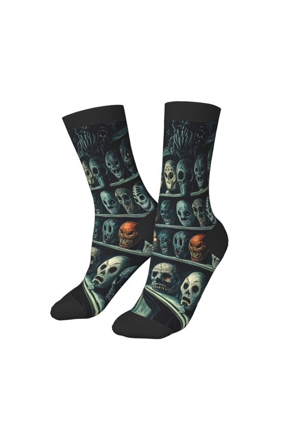 Kids Girls Boys Socks - Halloween Mask Wall Z Comfort Breathable Crew Socks for Boys Girls Kids, Soft Athletic Running Socks for Boys Socks 6-10 Years Old
