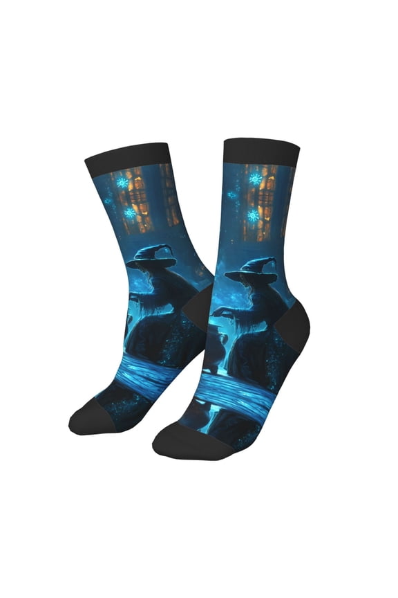 Kids Girls Boys Socks - Halloween Mysterious Witch Comfort Breathable Crew Socks for Boys Girls Kids, Soft Athletic Running Socks for Boys Socks 6-10 Years Old