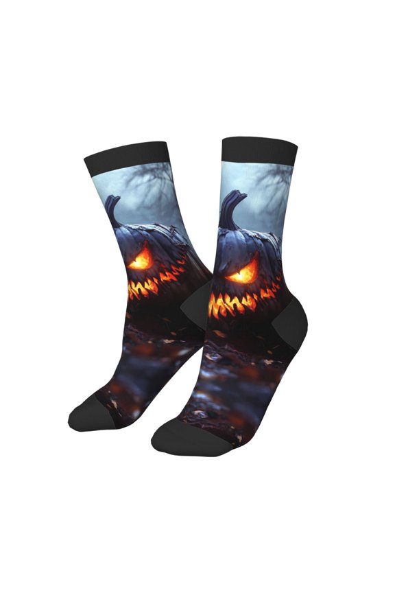 Kids Girls Boys Socks - Halloween Pumpkin Monster D Comfort Breathable Crew Socks for Boys Girls Kids, Soft Athletic Running Socks for Boys Socks 6-10 Years Old