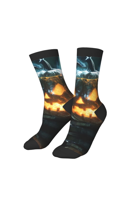 Kids Girls Boys Socks - Halloween Witch Mysterious Pumpkin C Comfort Breathable Crew Socks for Boys Girls Kids, Soft Athletic Running Socks for Boys Socks 6-10 Years Old