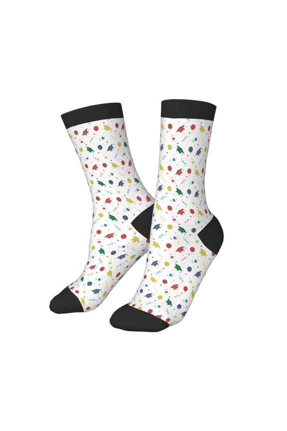 Kids Girls Boys Socks - Happy graduation Comfort Breathable Crew Socks for Boys Girls Kids, Soft Athletic Running Socks for Boys Socks 6-10 Years Old