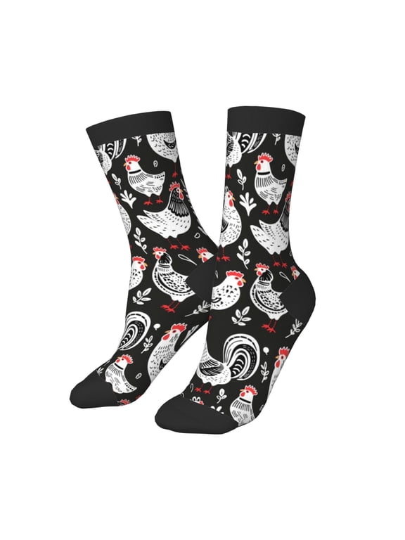 Kids Girls Boys Socks - Laying Hens And Roosters Comfort Breathable Crew Socks for Boys Girls Kids, Soft Athletic Running Socks for Boys Socks 6-10 Years Old