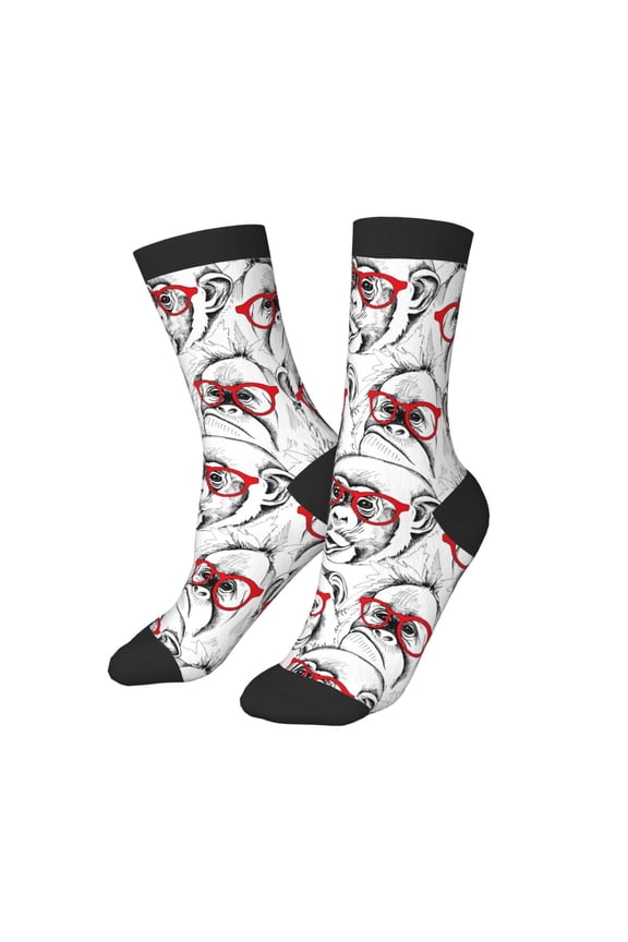 Kids Girls Boys Socks - Monkey Comfort Breathable Crew Socks for Boys Girls Kids, Soft Athletic Running Socks for Boys Socks 6-10 Years Old