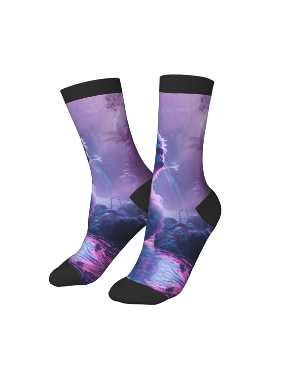 Kids Girls Boys Socks - Mystical White gorilla Jungle Comfort Breathable Crew Socks for Boys Girls Kids, Soft Athletic Running Socks for Boys Socks 6-10 Years Old