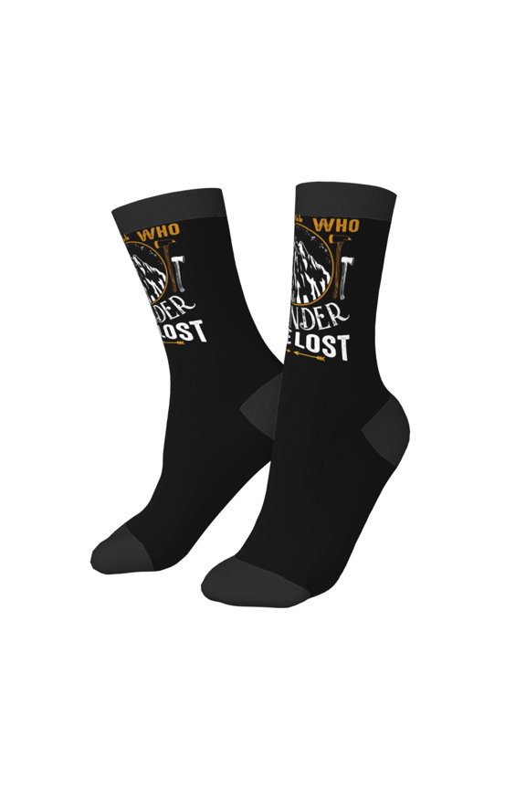 Kids Girls Boys Socks - Not All Those Who Wander Are Lost 1 Comfort Breathable Crew Socks for Boys Girls Kids, Soft Athletic Running Socks for Boys Socks 6-10 Years Old