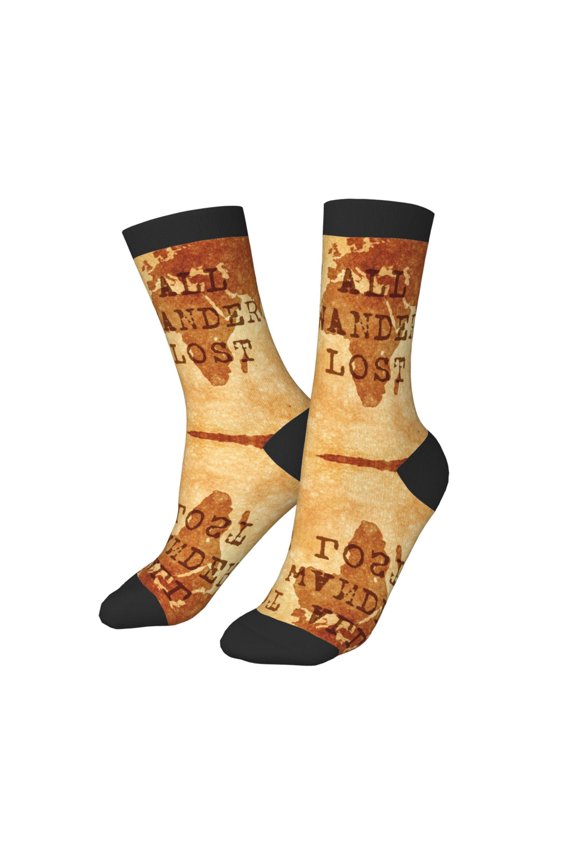 Kids Girls Boys Socks - Not All Those Who Wander Are Lost2 Comfort Breathable Crew Socks for Boys Girls Kids, Soft Athletic Running Socks for Boys Socks 6-10 Years Old