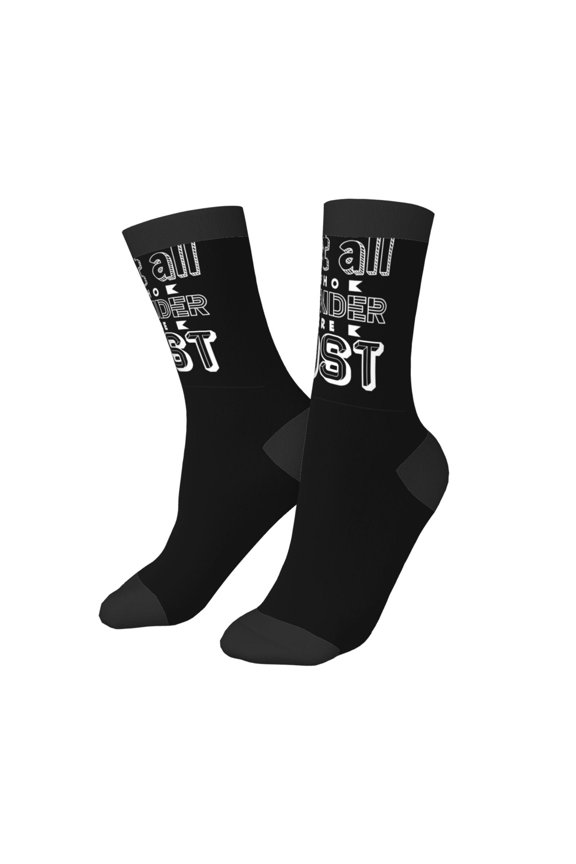 Kids Girls Boys Socks - Not All Who Wander Are Lost k Comfort Breathable Crew Socks for Boys Girls Kids, Soft Athletic Running Socks for Boys Socks 6-10 Years Old