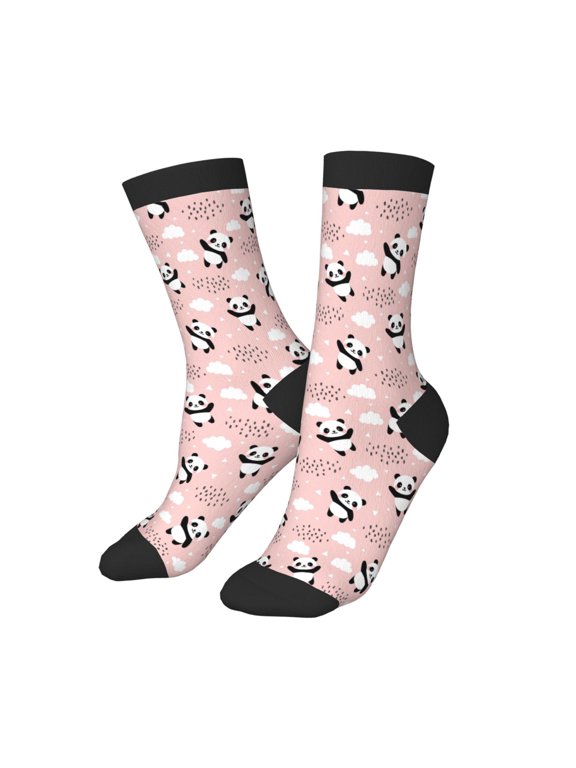 Kids Girls Boys Socks - Panda Flying in the Sky (2) Comfort Breathable Crew Socks for Boys Girls Kids, Soft Athletic Running Socks for Boys Socks 6-10 Years Old