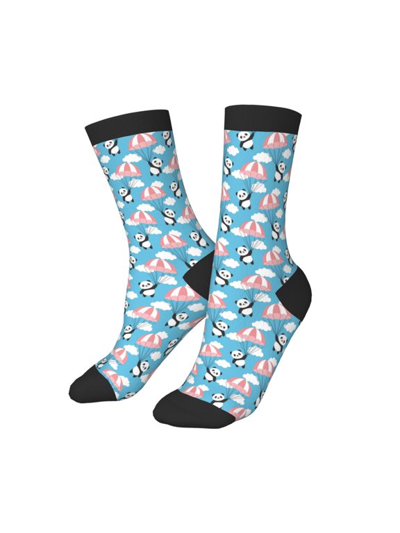 Kids Girls Boys Socks - Panda Flying in the Sky Comfort Breathable Crew Socks for Boys Girls Kids, Soft Athletic Running Socks for Boys Socks 6-10 Years Old