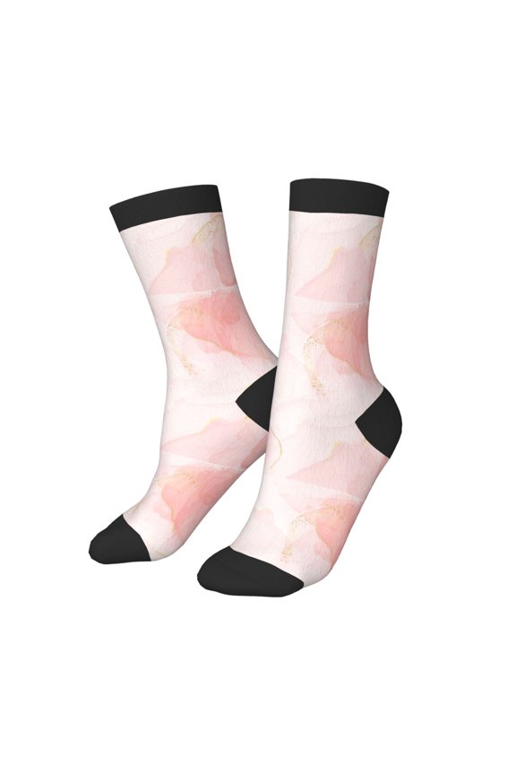Kids Girls Boys Socks - Pink Marble Comfort Breathable Crew Socks for Boys Girls Kids, Soft Athletic Running Socks for Boys Socks 6-10 Years Old