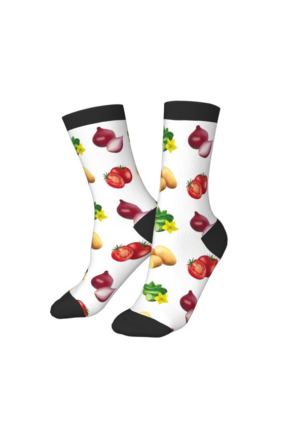 Kids Girls Boys Socks - Potato tomato onion Comfort Breathable Crew Socks for Boys Girls Kids, Soft Athletic Running Socks for Boys Socks 6-10 Years Old