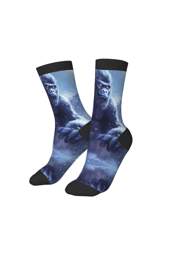 Kids Girls Boys Socks - Snow Mountain Gorilla Comfort Breathable Crew Socks for Boys Girls Kids, Soft Athletic Running Socks for Boys Socks 6-10 Years Old