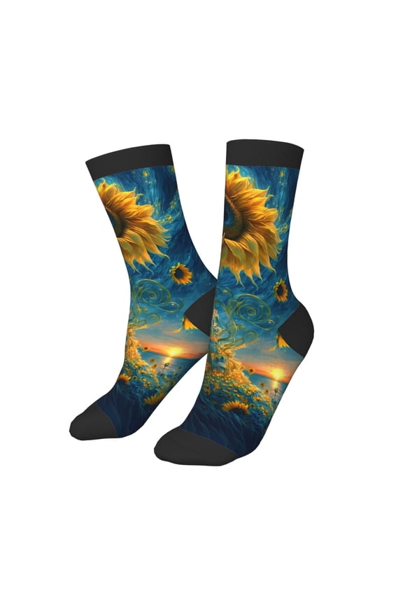 Kids Girls Boys Socks - Sunflower Castle Starry Sky Comfort Breathable Crew Socks for Boys Girls Kids, Soft Athletic Running Socks for Boys Socks 6-10 Years Old