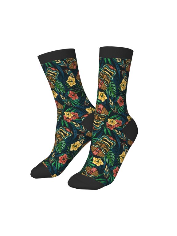 Kids Girls Boys Socks - Tropical Tribe Mask Comfort Breathable Crew Socks for Boys Girls Kids, Soft Athletic Running Socks for Boys Socks 6-10 Years Old