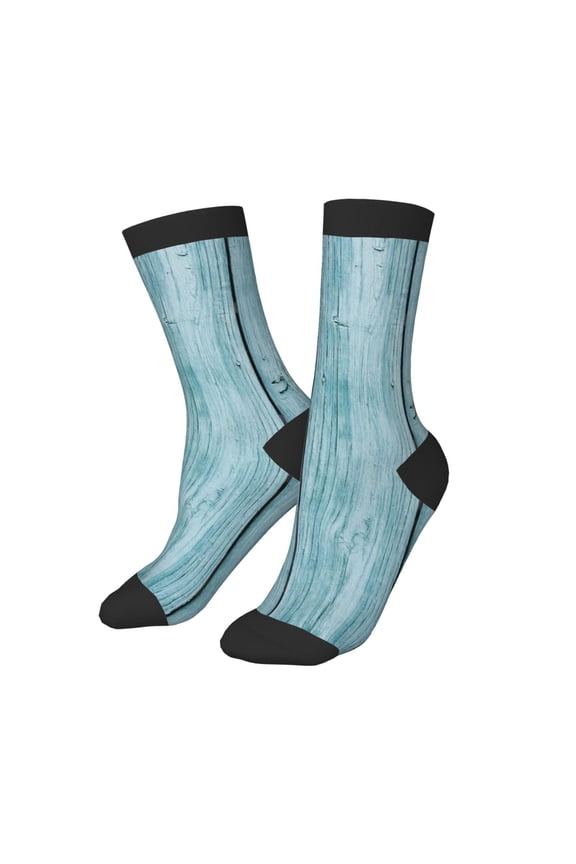 Kids Girls Boys Socks - Turquoise Wooden1 Comfort Breathable Crew Socks for Boys Girls Kids, Soft Athletic Running Socks for Boys Socks 6-10 Years Old