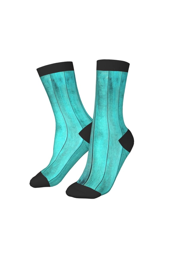 Kids Girls Boys Socks - Turquoise Wooden2 Comfort Breathable Crew Socks for Boys Girls Kids, Soft Athletic Running Socks for Boys Socks 6-10 Years Old