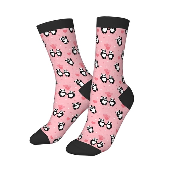 Kids Girls Boys Socks - Valentine's Day Panda Comfort Breathable Crew Socks for Boys Girls Kids, Soft Athletic Running Socks for Boys Socks 6-10 Years Old