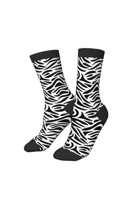 Kids Girls Boys Socks - Zebra print black white cool Comfort Breathable Crew Socks for Boys Girls Kids, Soft Athletic Running Socks for Boys Socks 6-10 Years Old