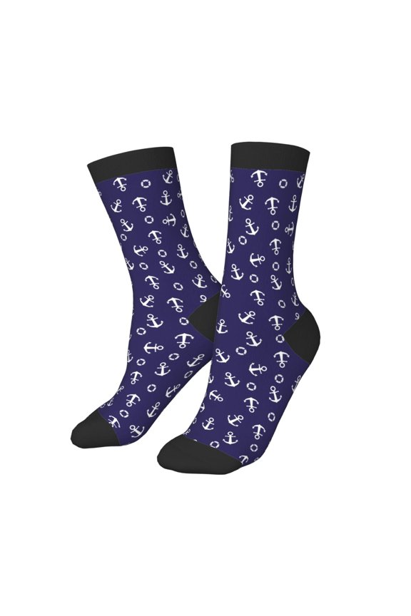 Kids Girls Boys Socks - anchor lifebuoy Cute navyblue Comfort Breathable Crew Socks for Boys Girls Kids, Soft Athletic Running Socks for Boys Socks 6-10 Years Old