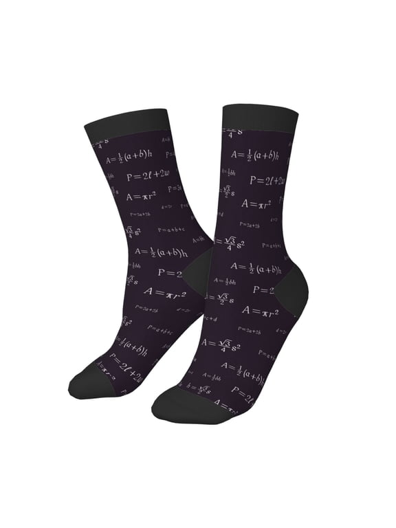 Kids Girls Boys Socks - black Math Print funny Comfort Breathable Crew Socks for Boys Girls Kids, Soft Athletic Running Socks for Boys Socks 6-10 Years Old