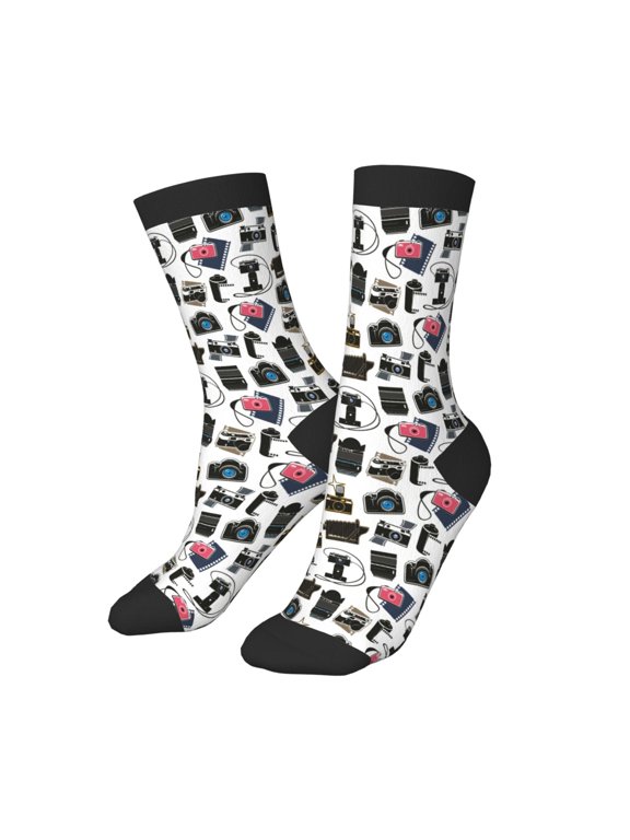 Kids Girls Boys Socks - cool camera Comfort Breathable Crew Socks for Boys Girls Kids, Soft Athletic Running Socks for Boys Socks 6-10 Years Old