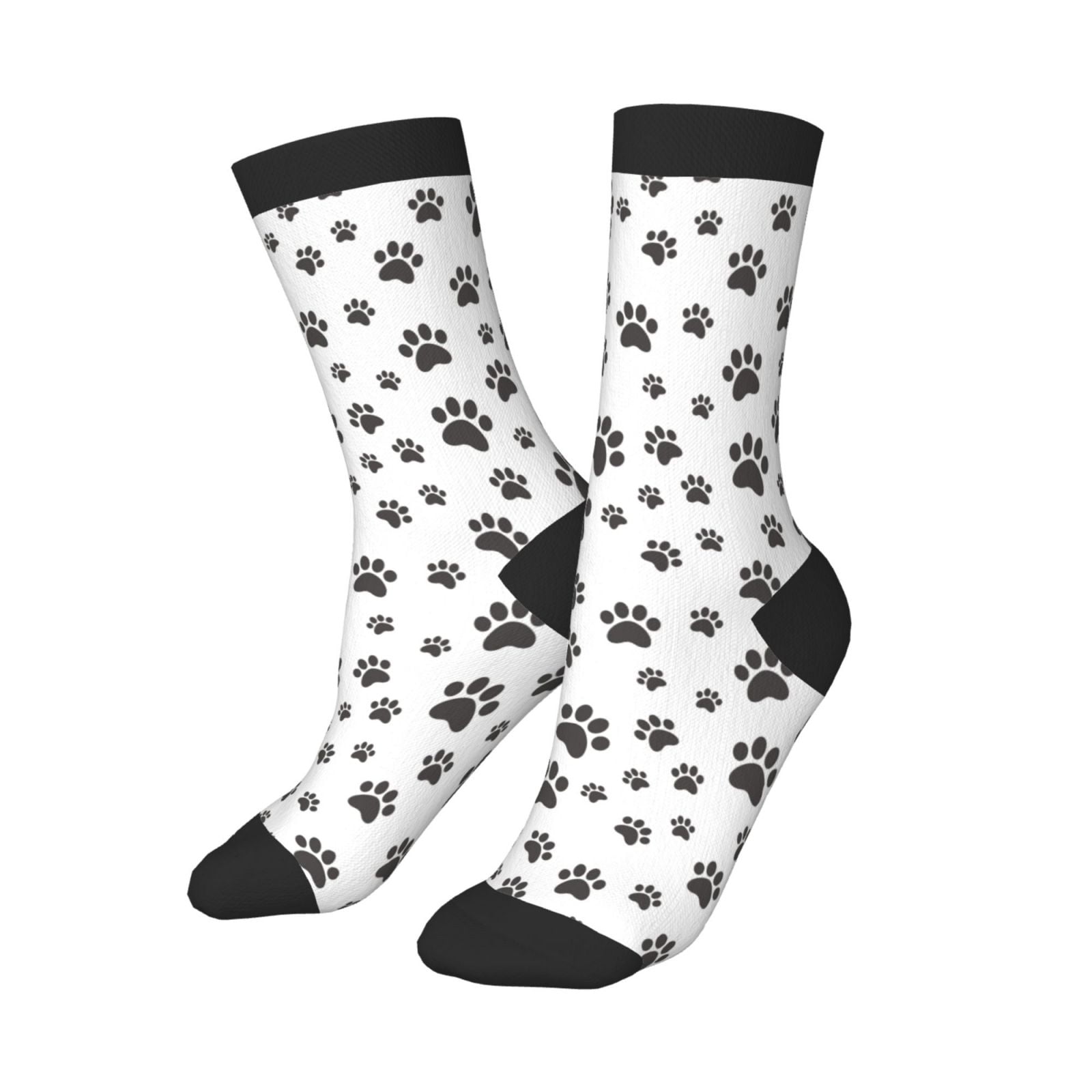 ZHBWAL Kids Girls Boys Socks - cute Dog paw black white Comfort Breathable Crew Socks for Boys Girls Kids, Soft Athletic Running Socks for Boys Socks 6-10 Years Old
