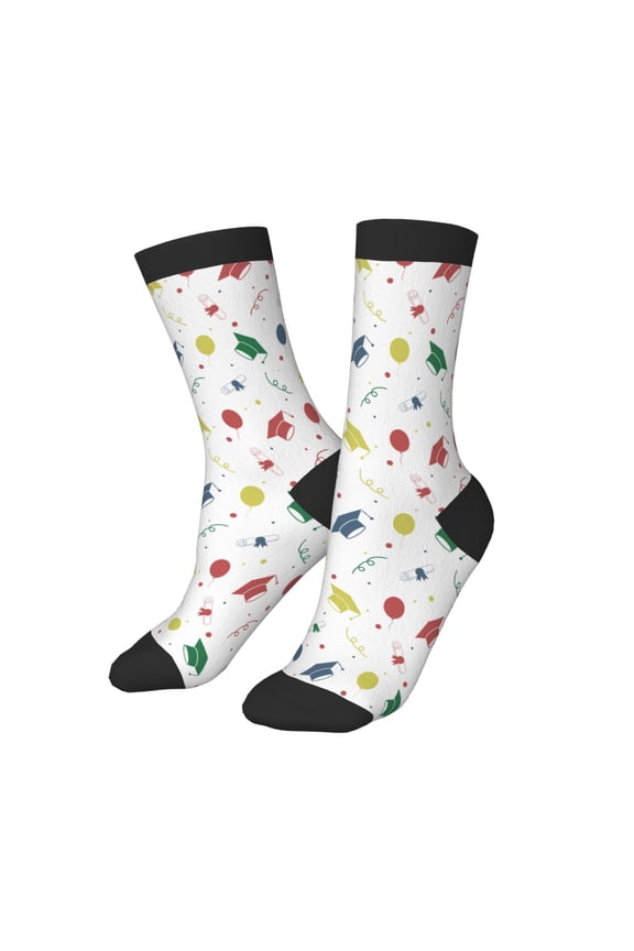Kids Girls Boys Socks - graduation hat Comfort Breathable Crew Socks for Boys Girls Kids, Soft Athletic Running Socks for Boys Socks 6-10 Years Old