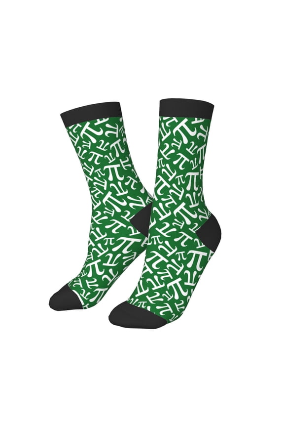Kids Girls Boys Socks - green pi Symbol Print Comfort Breathable Crew Socks for Boys Girls Kids, Soft Athletic Running Socks for Boys Socks 6-10 Years Old