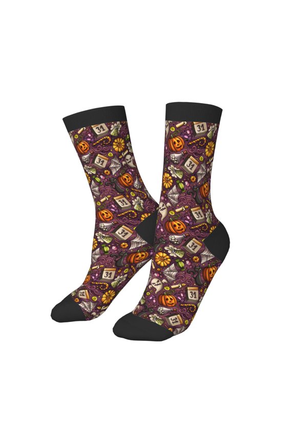 Kids Girls Boys Socks - halloween element Patterns Comfort Breathable Crew Socks for Boys Girls Kids, Soft Athletic Running Socks for Boys Socks 6-10 Years Old
