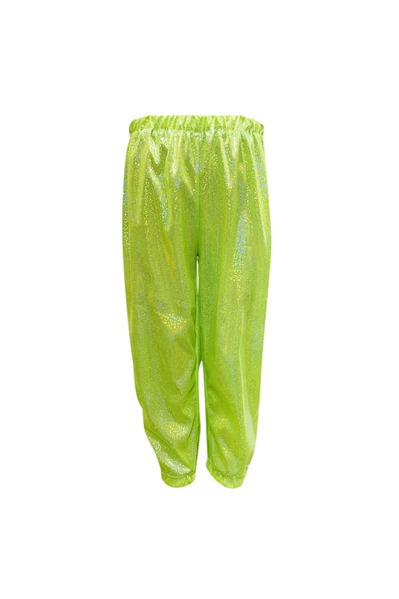 Kids Girls Boys Sparkly Metallic Harem Dance Pants Straight Fit For Stage Costumes For Performances
