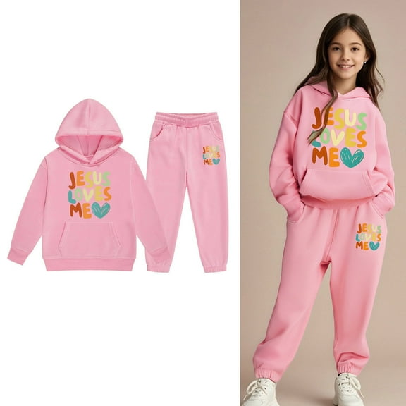 Kids Girls Boys Sweatsuit Set,2 Piece Long Sleeve Black Hoodie and Active Jogger Pants Winter Clothes Boys Jogger Set 6-7 Years